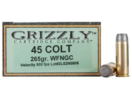 Grizzly Ammunition 45 Colt (Long Colt) 265 Grain Cast Performance Lead Wide Flat Nose Gas Check (950 fps) Box of 50