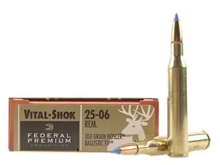 FEDERAL PREMIUM AMMUNITION 25-06 REMINGTON 100 GRAIN NOSLER BALLISTIC TIP 500 ROUND